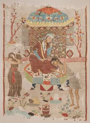 Silk Tapestry Depicting the Story of Leila and Majnun